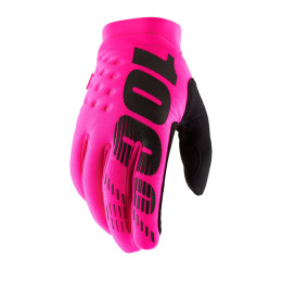 100% Brisker Winter Motocross Gloves Neon Pink